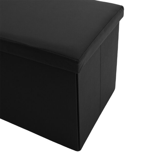 Σκαμπό-μπαούλο Cooperation pakoworld pu μαύρο 76x38x38εκ - Image 4