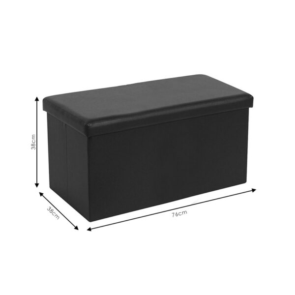Σκαμπό-μπαούλο Cooperation pakoworld pu μαύρο 76x38x38εκ - Image 5