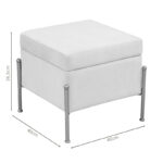 Σκαμπό-μπαούλο Panton pakoworld βελούδο κρεμ-χρυσό 40x40x36,5εκ - Image 5