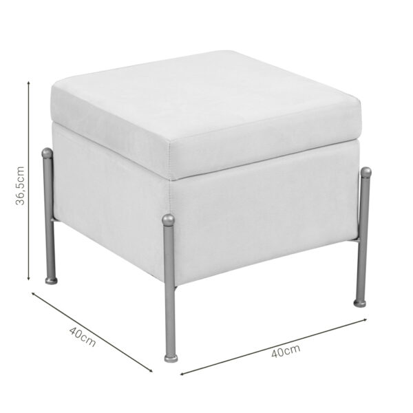 Σκαμπό-μπαούλο Panton pakoworld βελούδο κρεμ-χρυσό 40x40x36,5εκ - Image 5