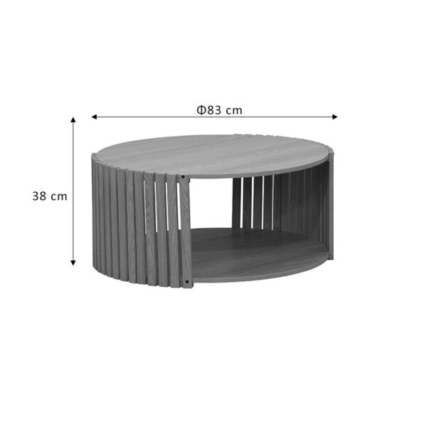 Τραπέζι σαλονιού Heavenly pakoworld MDF φυσικό Φ83x38εκ - Image 5