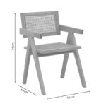 Πολυθρόνα Winslow pakoworld φυσικό rubberwood 52x59x79εκ - Image 9