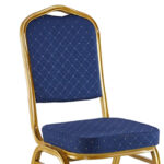 Καρέκλα συνεδρίου Hilton pakoworld στοιβαζόμενη ύφασμα μπλε-μέταλλο χρυσό 45x51x96εκ - Image 2