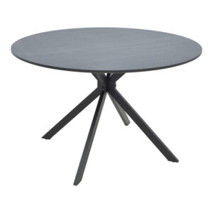 Τραπέζι Xuson pakoworld mdf σε ανθρακί απόχρωση με πόδι μαύρο μέταλλο Φ120x75εκ