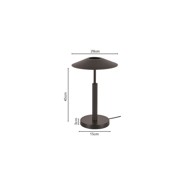 Inlight Επιτραπέζιο φωτιστικό σε μαύρο χρώμα LED 10W D:28x45cm (3063-Black) - Image 4