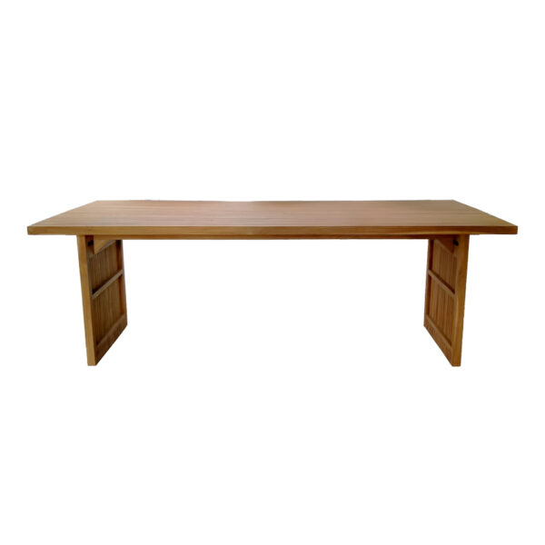 Τραπέζι Zibra pakoworld teak ξύλο σε φυσική απόχρωση 220x100x75εκ - Image 3