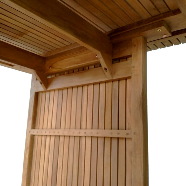 Τραπέζι Zibra pakoworld teak ξύλο σε φυσική απόχρωση 220x100x75εκ - Image 5