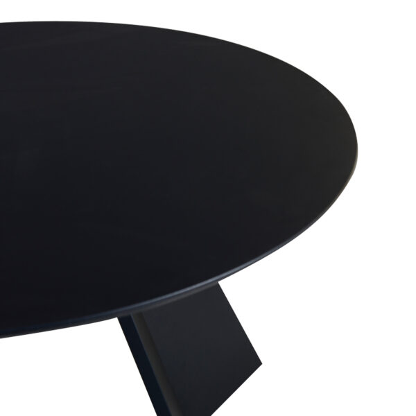 Τραπέζι Bibble pakoworld MDF σε μαύρη απόχρωση Φ120x76εκ - Image 3
