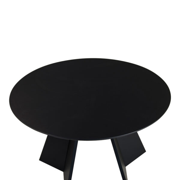 Τραπέζι Bibble pakoworld MDF σε μαύρη απόχρωση Φ120x76εκ - Image 4