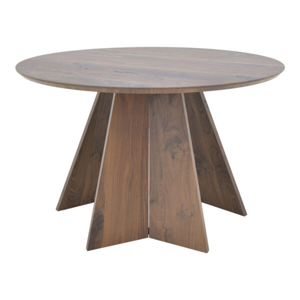 Τραπέζι Bibble pakoworld mdf σε καρυδί απόχρωση Φ120x76εκ - Image 2