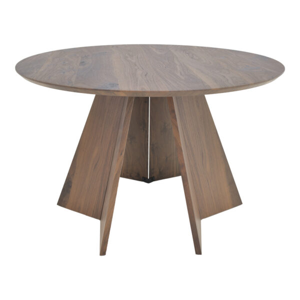 Τραπέζι Bibble pakoworld mdf σε καρυδί απόχρωση Φ120x76εκ - Image 3
