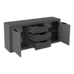 Μπουφές Doha pakoworld σε ανθρακί απόχρωση 180x45x80.5εκ - Image 3