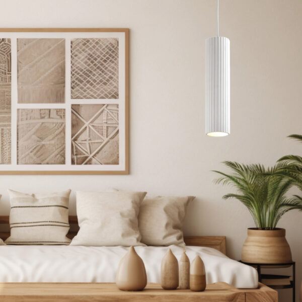 Inlight Κρεμαστό φωτιστικό λευκό από γύψο 1XGU10 D:30cm (4064-White) - Image 3