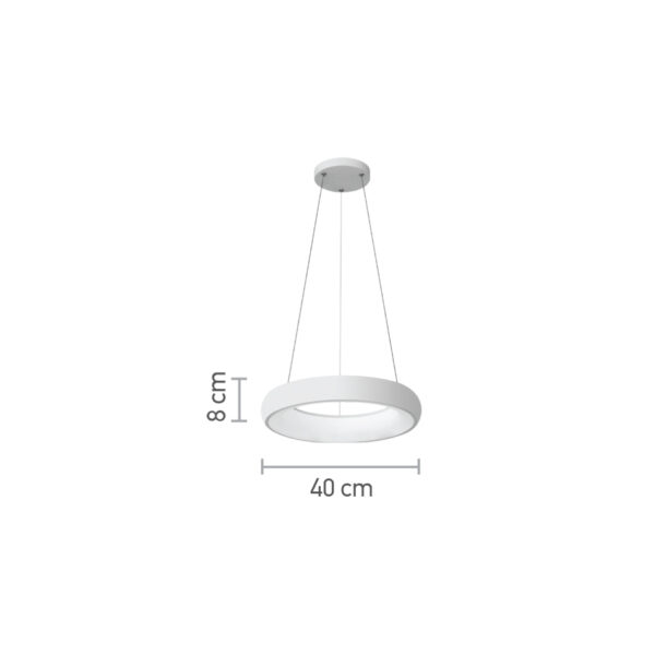 InLight Κρεμαστό φωτιστικό led 24W 3CCT από λευκό ακρυλικό D:40cm (42023-B-White) - Image 3