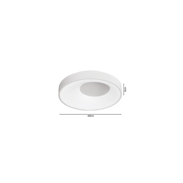 Inlight Πλαφονιέρα οροφής LED 36W 3CCT από λευκό μέταλλο και ακρυλικό D:48cm (42040-White) - Image 2