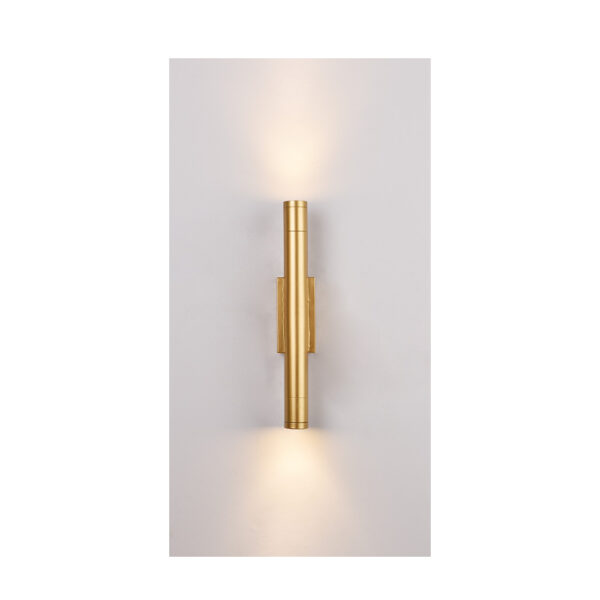Inlight Επιτοίχιο φωτιστικό LED 2*5W 3000K σε χρυσαφί απόχρωση απο αλουμίνιο D:30x6cm (43061-Golden) - Image 4