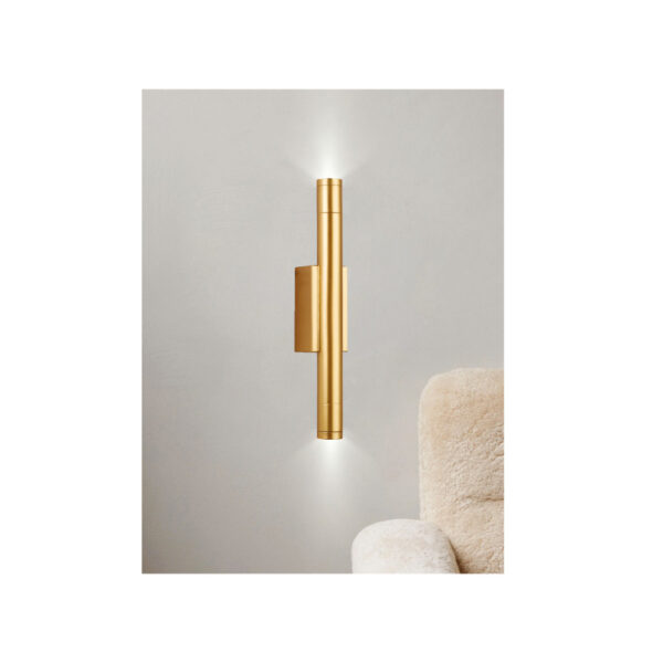 Inlight Επιτοίχιο φωτιστικό LED 2*5W 3000K σε χρυσαφί απόχρωση απο αλουμίνιο D:30x6cm (43061-Golden) - Image 2