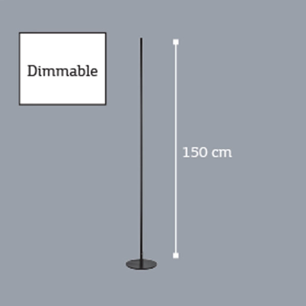 InLight Επιδαπέδιο φωτιστικό LED 24W 3000K από μαύρο μέταλλο D:150cm  (45012) - Image 2