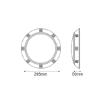 ^LED PLASTIC POOL LUMINAIRE 25W 6000K 2100LM 90° IP68 12V AC/DC - Image 2