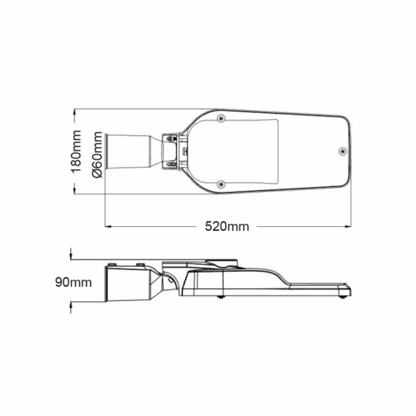 ^LED STREET LUMINAIRE 50W 7000LM 4000K 150⁰ x 75⁰ CLASS II IP66 10kV 230V AC IP66 - Image 2
