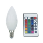 LED SMD E14 C37 4W IR RGB+3.000K 230V AC 300LM RA80 30000H 270°