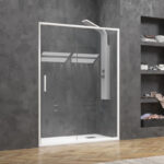 Καμπίνα από τοίχο σε τοίχο με διάφανο κρύσταλλο EFE 400 White KARAG 100x190cm