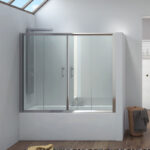 Καμπίνα μπανιέρας από τοίχο σε τοίχο με διάφανο κρύσταλλο FLORA 300 KARAG 170x148cm