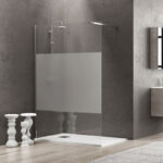 Σταθερό διαχωριστικό ντουζιέρας με σεριγραφάτο κρύσταλλο FREE 1 Cromo KARAG 100x185cm