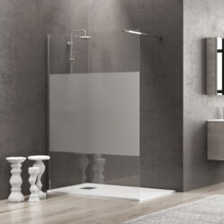 Σταθερό διαχωριστικό ντουζιέρας με σεριγραφάτο κρύσταλλο FREE 1 Cromo KARAG 100x185cm