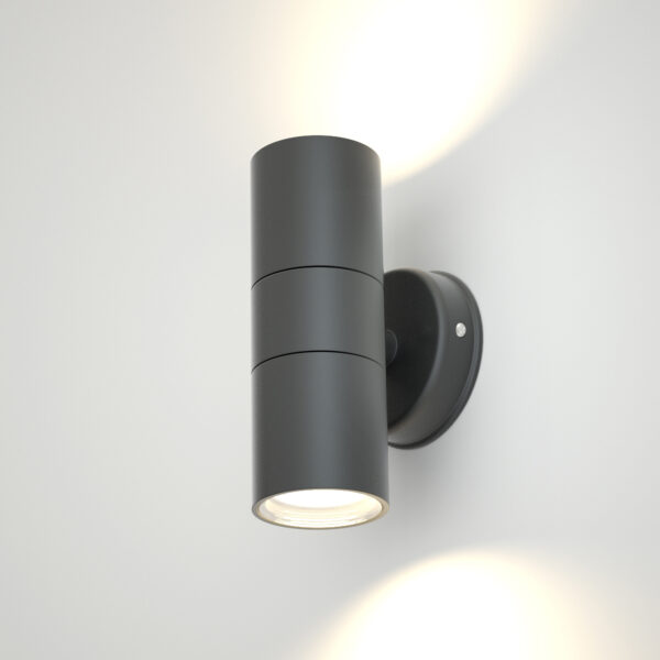 it-Lighting Ouachita 2xGU10 Outdoor Up-Down Wall Lamp Anthracite D15.2cmx11.3cm (80200644) - Image 2