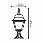 ΦΑΝΑΡΙ ΤΕΤΡΑΓΩΝΟ 60W ΣΚΟΥΡΙΑ ΜΕ ΒΑΣΗ - Image 2