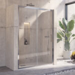Καμπίνα από τοίχο σε τοίχο με διάφανο κρύσταλλο INOX 400 Cromo KARAG 150x190cm