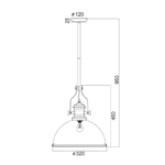 ΚΑΜΠΑΝΑ ΜΕΤΑΛΛΙΚΗ ΜΑΥΡΗ ΜΕ ΓΥΑΛΙ 1XE27 CRONUS - Image 2