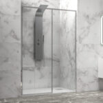 Καμπίνα από τοίχο σε τοίχο με διάφανο κρύσταλλο LEA 400 Cromo KARAG 100x200cm