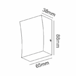 ^LED HP WALL LUMINAIRE 3W 110LM 89° 230V AC 3.000K DARK GREY CRI80 IP65 30.000HRS - Image 3