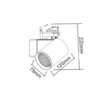 SAND BLACK LED TRACK LUMINAIRE 20W 4000K 3-PHASE 38° 2400LM 230V AC Ra80 5YRS - Image 2