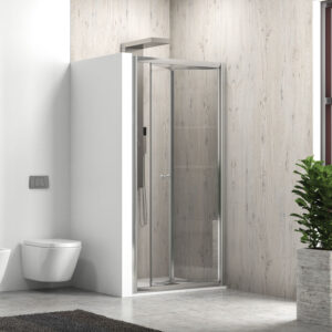 Καμπίνα σπαστή από τοίχο σε τοίχο με διάφανο κρύσταλλο M4S Cromo KARAG 66x180cm