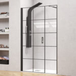 Καμπίνα από τοίχο σε τοίχο με frame κρύσταλλο NERO 5 PORTA Black KARAG 94x200cm (30cm σταθερό)