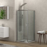 Καμπίνα τετράγωνη με διάφανο κρύσταλλο NEW FLORA 100 Cromo KARAG 70x70x170cm