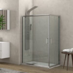 Καμπίνα ορθογώνια με διάφανο κρύσταλλο NEW FLORA 100 Cromo KARAG 80x140x180cm