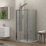 Καμπίνα ημικυκλική με διάφανο κρύσταλλο NEW FLORA 200 Cromo KARAG 90x90x170cm