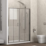 Καμπίνα από τοίχο σε τοίχο με διάφανο κρύσταλλο NEW FLORA 600 Cromo KARAG 160x180cm