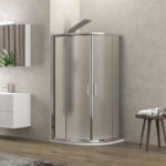 Καμπίνα ημικυκλική με fabric κρύσταλλο NEW FLORA 200 Cromo KARAG 80x80x180cm