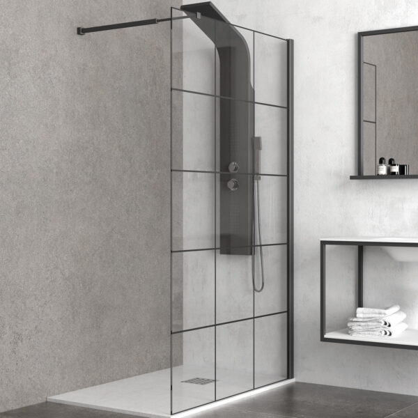 Σταθερό κρύσταλλο frame FREE Black KARAG 30x200cm