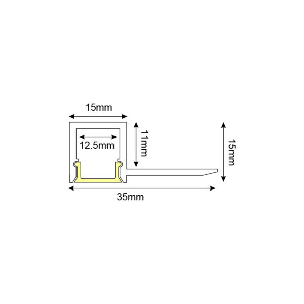 LING ONE SIDE TRIMLESS ΠΡΟΦΙΛ ΑΛΟΥΜΙΝΙΟΥ ΜΕ ΟΠΑΛ PC ΚΑΛΛΥΜΑ 2m/pc - Image 2