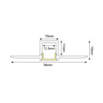 LING TRIMLESS ALUMINUM PROFILE WITH OPAL PC DIFFUSER 2m/pc - Image 2