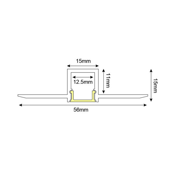 LING TRIMLESS ALUMINUM PROFILE WITH OPAL PC DIFFUSER 2m/pc - Image 2