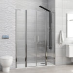 Καμπίνα από τοίχο σε τοίχο με διάφανο κρύσταλλο PANEX 700 Cromo KARAG 155x190cm