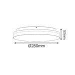 ΛΕΥΚΟ ΣΤΡΟΓΓΥΛΟ Φ/Σ LED 24W 2400Lm CCT(3000/4000/6500K) Φ280mm 120° 230V IP54 Ra80 - Image 2