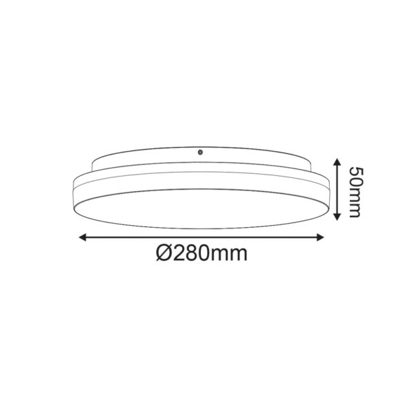 ΛΕΥΚΟ ΣΤΡΟΓΓΥΛΟ Φ/Σ LED 24W 2400Lm CCT(3000/4000/6500K) Φ280mm 120° 230V IP54 Ra80 - Image 2